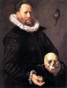 Frans Hals Portrait of a Man Holding a Skull Sweden oil painting artist